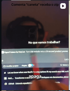Conteúdo do Instagram sobre vídeos de achadinhos da internet usando o ChatGPT